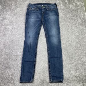 True Religion Jeans Women’s 27 Blue Skinny Low Rise Dark Denim Stretch